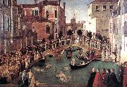 BELLINI, Gentile Miracle of the Cross at the Bridge of S. Lorenzo France oil painting reproduction